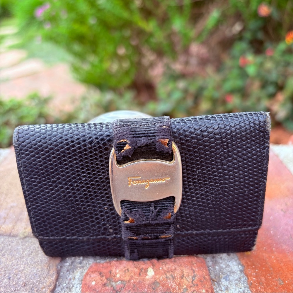 Unisex Salvatore Ferragamo Reptile Leather Keycase Italy